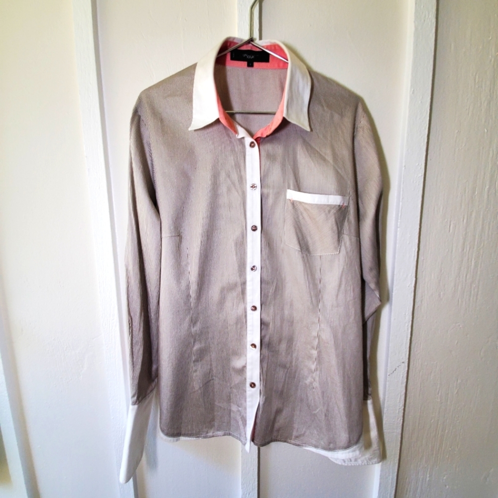 UN Jour Ailleurs Paris Button Down Stripes Size 3